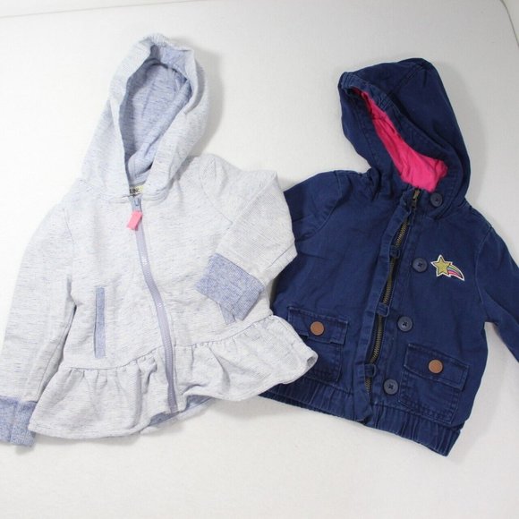 OshKosh B'gosh Other - OshKosh B'Gosh Baby Girl Jacket & Zip Up Sweatshirt Hooded 12-18 Months